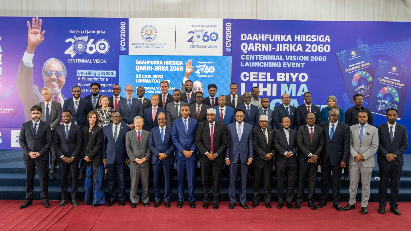 Group photo at launch of Somalia Centennial Vision 2060