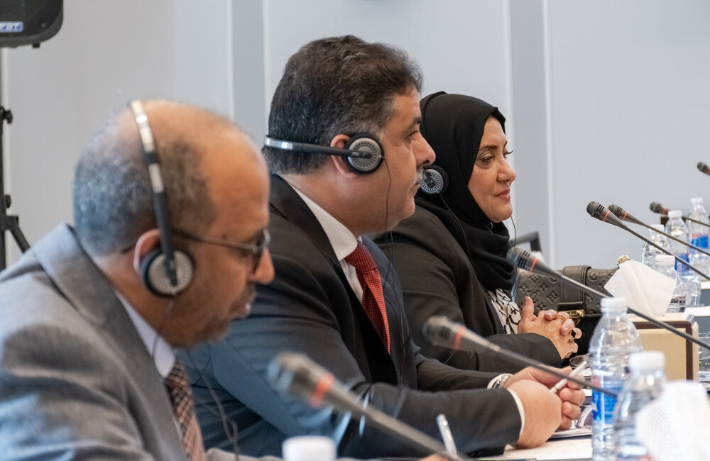 23 March 2022 – from left to right, Mohammad Ali Bamaga, Ahmad Al-Essi, Kowther Shadly, representatives of Southern National Coalition, attending the Special Envoy’s Framework bi-lateral consultations in Amman, Jordan Photo: OSESGY/Abdel Rahman Alzorgan