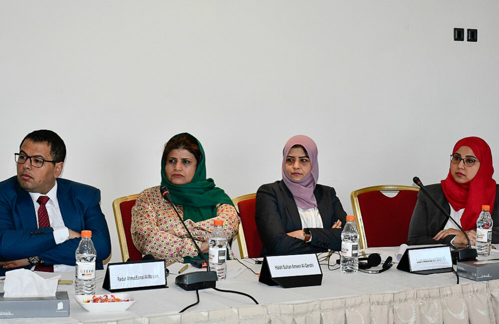 19 May 2022 – From left to right, Raidan Al-Maqdam, Hala Al-Qershi, Lualh Ali, Nadia Ebrahem, attending the Special Envoy’s consultations in Amman, Jordan Photo: OSESGY/Alaa Malhas