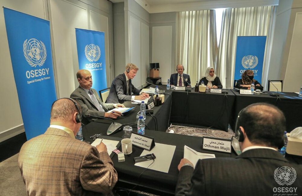 Photo credit: OSESGY 7 March 2022 -  UN Special Envoy Hans Grundberg meeting with leaders from the General People's Congress party as part of his Framework bilateral consultations in Amman, Jordan