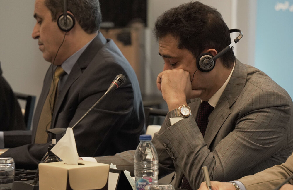 8 March 2022 – from right to left representative from Al-Islah party Ali Ashal, Abdulrazaq Al-Hegri attending the Special Envoy’s Framework bi-lateral consultations in Amman, Jordan Credit: OSESGY