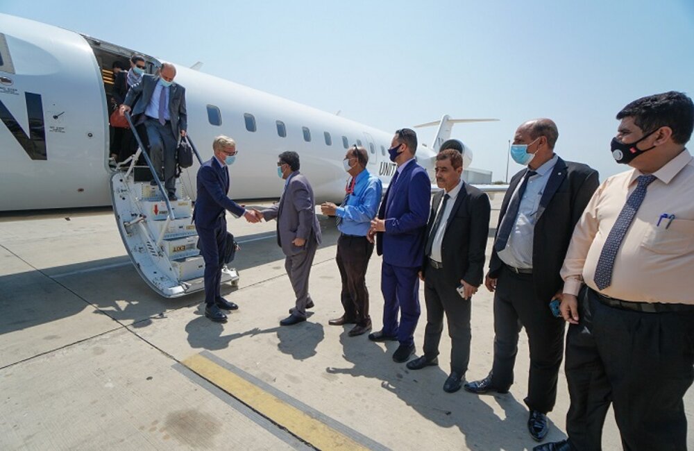 UN Special Envoy for Yemen Hans Grundberg arrives in Aden at the start of his first visit to Yemen. Photo by: OSESGY
