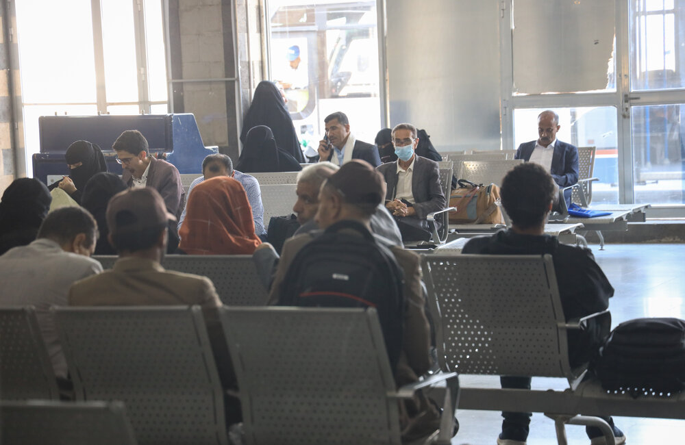 16 May 2022 – Passengers in the airport waiting area before boarding. Photo: OSESGY