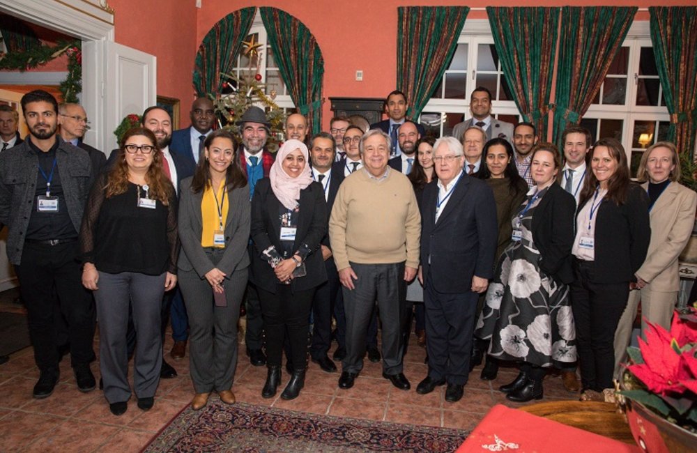 OSESGY team gathered for a photo with SG Gueterres.(Photo Credit: Ninni Andersson/Government Offices of Sweden)