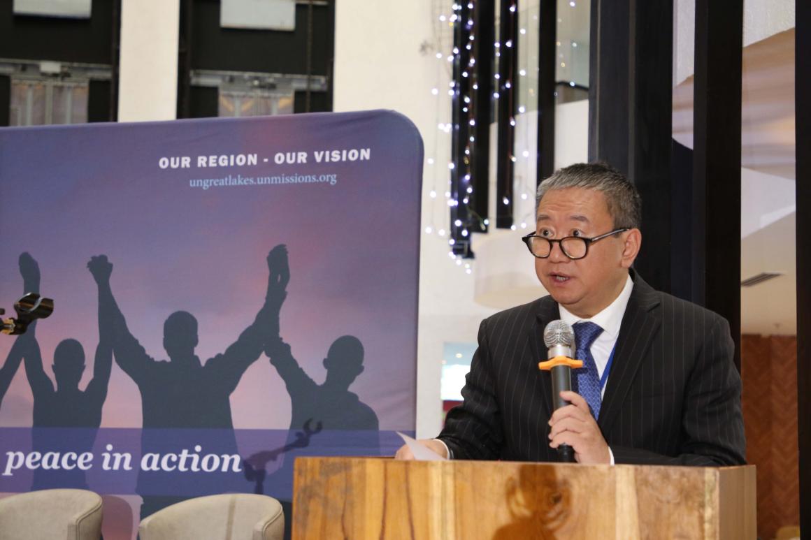 Special Envoy Huang Xia giving his remarks at the Youth Awards 2025