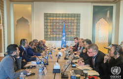 6 November 2024 – The office of the Special Envoy meeting with members of the Southern Transitional Council as part of the political dialogue meeting in Amman, Jordan. Photo: OSESGY