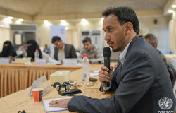 22 January 2025 – The office of the Special Envoy meeting with a group of Shabwa-based activists and civil society representatives as part of the political dialogue meeting in Aden, Yemen. Photo: OSESGY